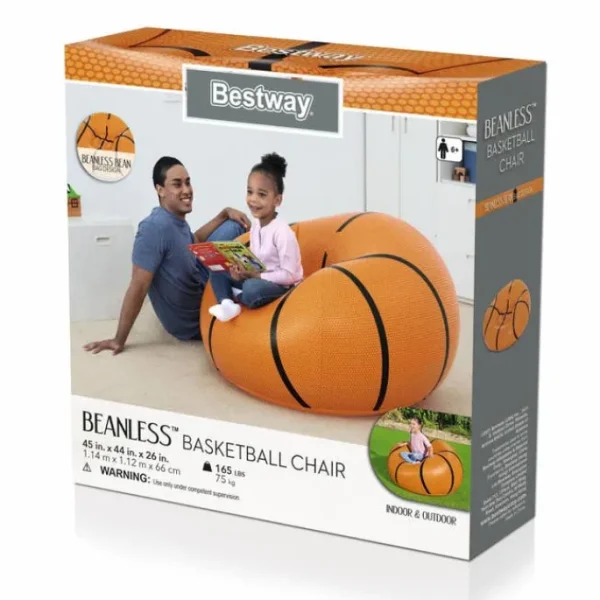 Kids Bestway Inflatable Chairs | Inflatable Kids Chairs-Beanless Basketball Kids Inflatable Chair