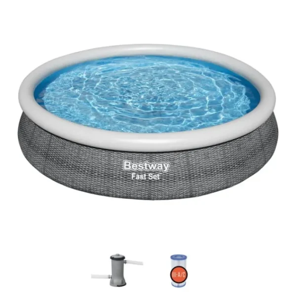 Bestway Fast Set Pools-Fast Set 12’ x 30” Round Inflatable Pool Set