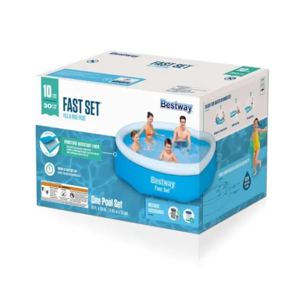 Bestway Fast Set Pools-Fast Set 10’ x 30” Round Inflatable Pool Set