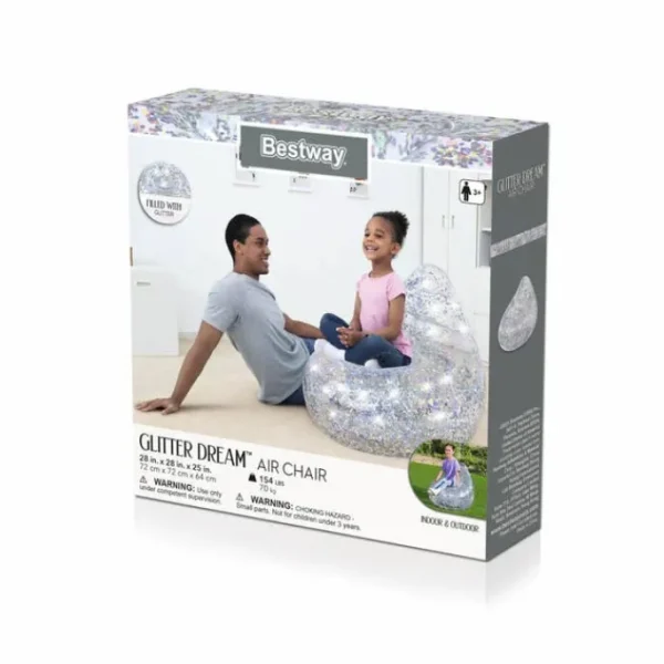 Kids Bestway Inflatable Kids Chairs | Inflatable Chairs-Glitter Dream Inflatable Chair