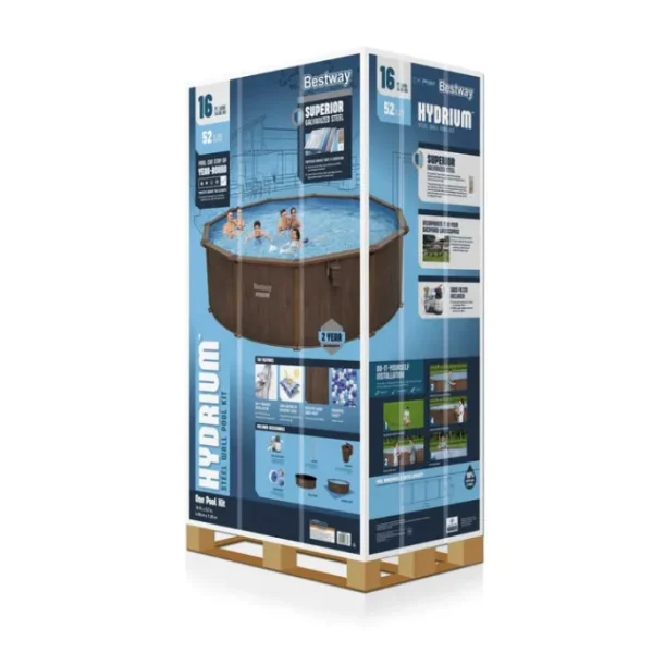 Bestway Hydrium Pools-Hydrium Steel Wall Above Ground Pool Set Round 16' x 52"