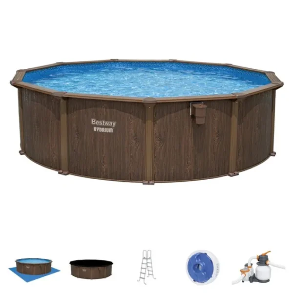 Bestway Hydrium Pools-Hydrium Steel Wall Above Ground Pool Set Round 16' x 52"