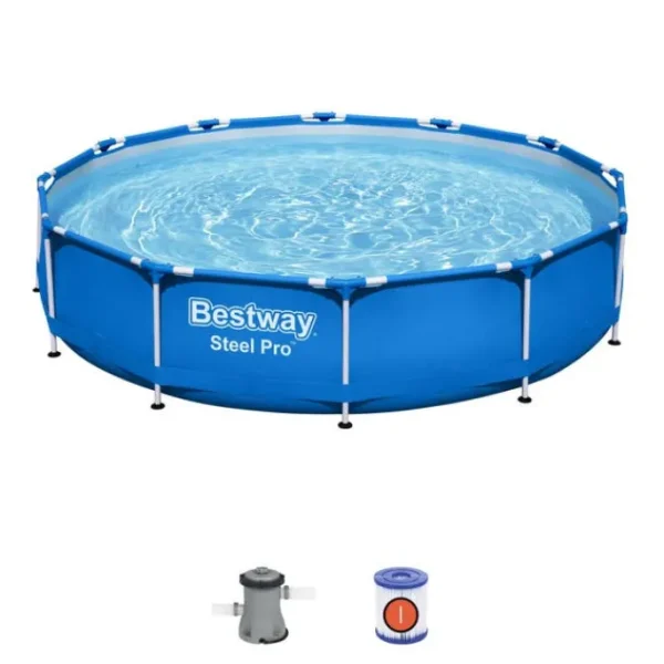 Bestway Steel Pro Pools-Steel Pro 12' x 30" Above Ground Pool Set