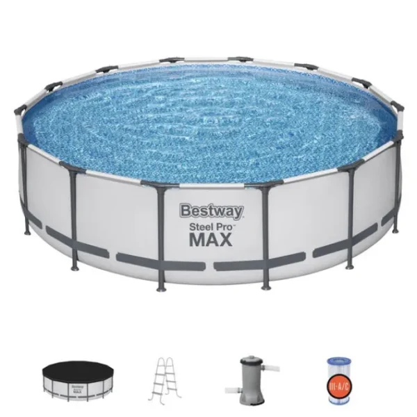 Bestway Steel Pro Max Pools-Steel Pro MAX 14’ x 42” Round Above Ground Pool Set