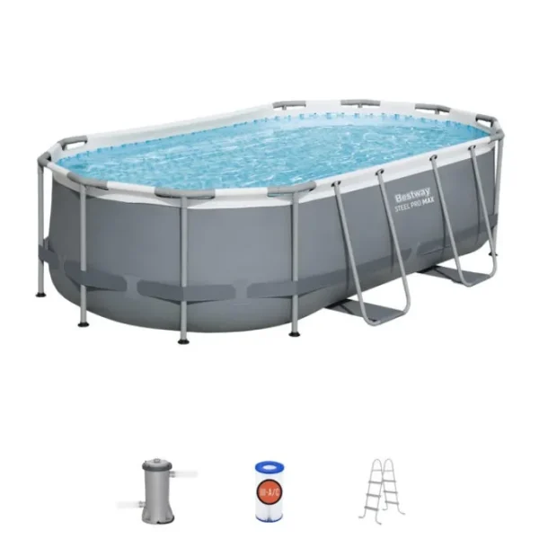Bestway Steel Pro Max Pools-Steel Pro MAX Above Ground Pool Set 14' x 8'2" x 39.5"