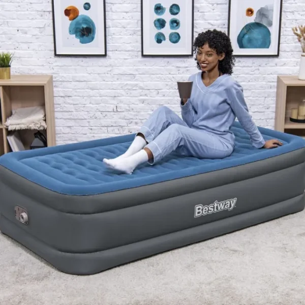 Bestway Indoor Air Mattresses-Tough Guard Air Mattress Twin 18" with Built-in AC Pump