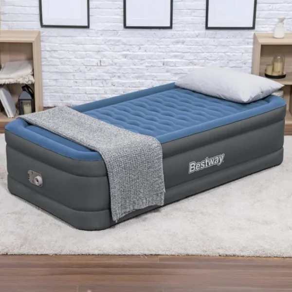 Bestway Indoor Air Mattresses-Tough Guard Air Mattress Twin 18" with Built-in AC Pump