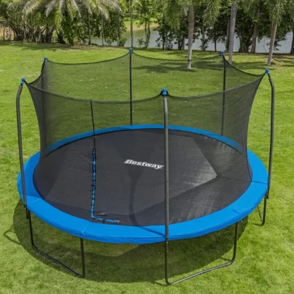 Bestway Trampolines-Xtreme Air 15 ft Outdoor Trampoline for Kids & Adults, No-Gap Enclosure, Foam-Padded Poles