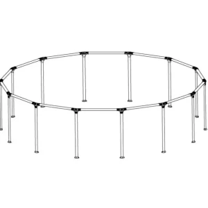 Bestway Pool Frames-Coleman Steel Pro MAX 14' x 33" Above Ground Round Pool Frame Set Replacement, Silver (Top Rail and Vertical Legs)