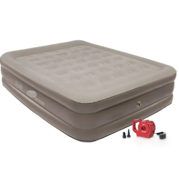 Bestway Indoor Air Mattresses | Outdoor Air Mattresses-Coleman SupportRest 18" Queen Double-High Air Mattress with 120V Rechargeable Pump