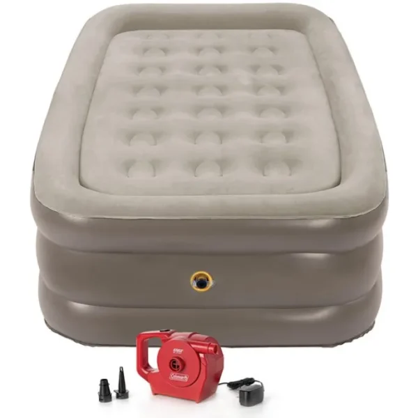 Bestway Outdoor Air Mattresses | Indoor Air Mattresses-Coleman SupportRest 18" Twin Double-High Air Mattress with 120V Rechargeable Pump