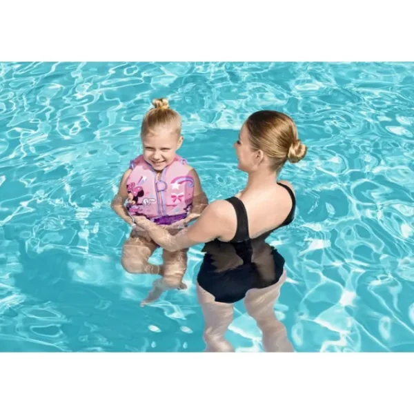 Bestway Swim Trainers-Disney Junior Minnie Mouse Pink Fabric Child Swim Vest, Medium to Large
