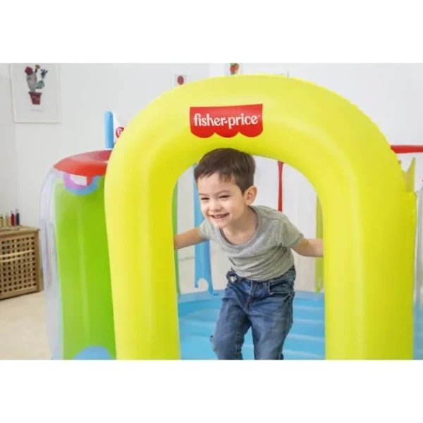 Bestway Bounce Houses-Fisher-Price Bouncetopia Multi-Color Child PVC Bouncer with Built-in Pump