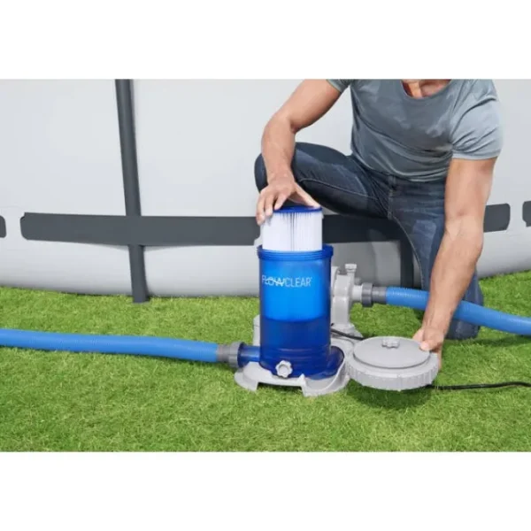 Bestway Filter Pumps-Flowclear 2,500 gal. Cartridge Filter Pump Replacement, Blue