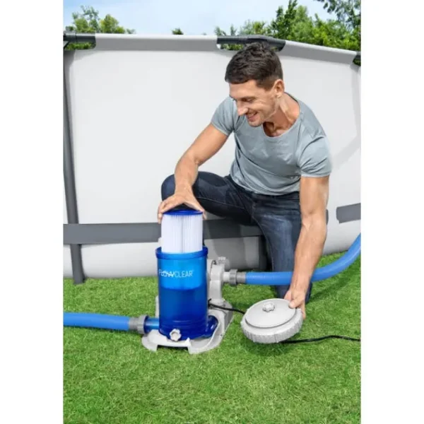 Bestway Filter Pumps-Flowclear 2,500 gal. Cartridge Filter Pump Replacement, Blue