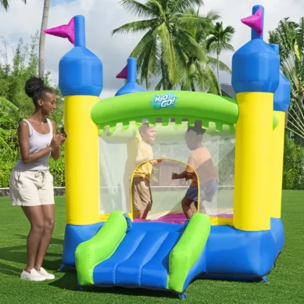 Bestway Bounce Houses | Bounce Houses-H2OGO!® Castletopia Kids Outdoor Inflatable Mega Bouncer 6'10", 3 Years and up