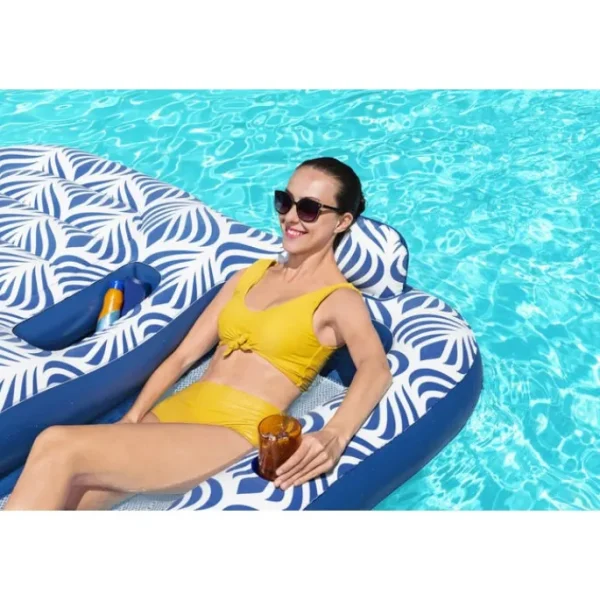 Bestway Pool Floats | Pool Lounges-H2OGO! Comfort Plush 2-Person Double Pool Lounge Float