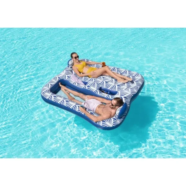 Bestway Pool Floats | Pool Lounges-H2OGO! Comfort Plush 2-Person Double Pool Lounge Float