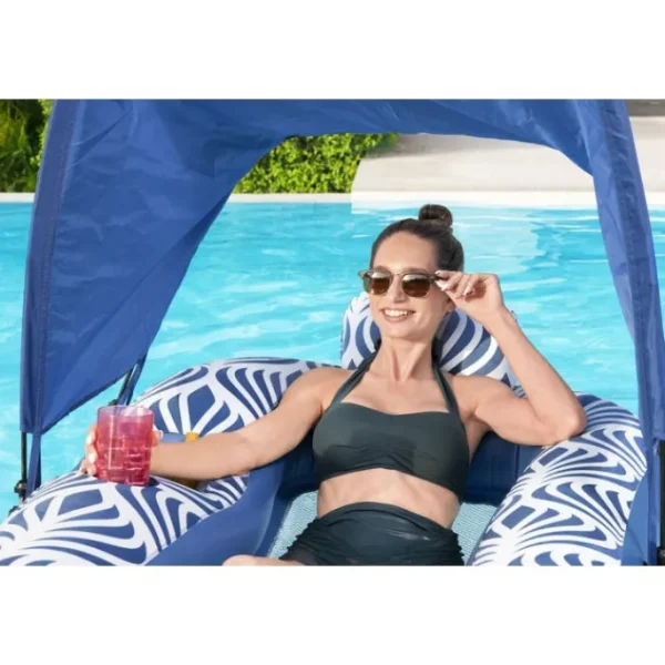 Bestway Pool Floats | Pool Lounges-H2OGO! Comfort Plush Shaded Pool Lounge Float