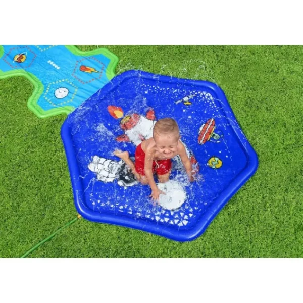 Bestway Sprinklers | Water Slides-H2OGO! Cosmic Adventure Kids Sprinkler Splash Pad and Inflatable Water Slide