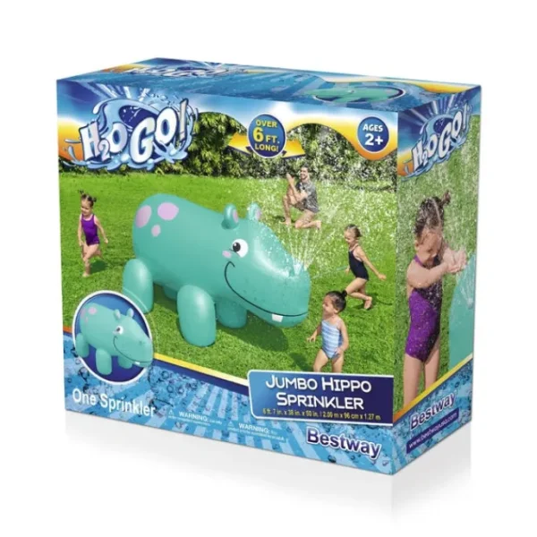 Bestway Sprinklers-H2OGO! Jumbo Hippo Kids Inflatable Sprinkler