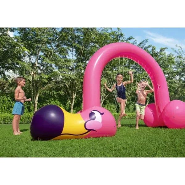 Bestway Sprinklers-H2OGO! Jumbo Pink Flamingo Inflatable Child Stationary Sprinkler Arch