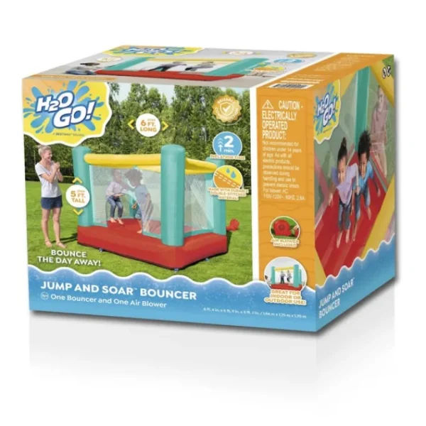Bestway Bounce Houses | Bounce Houses-H2OGO!® Jump and Soar Kids Inflatable Outdoor Mega Bouncer 5'7"