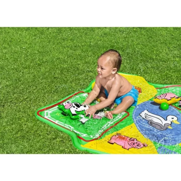 Bestway Blobz & Splash Pads | Sprinklers-H2OGO! Lil' Barnyard Babies Toddler Multicolor Sprinkler Splash Pad 65 in. x 44 in.