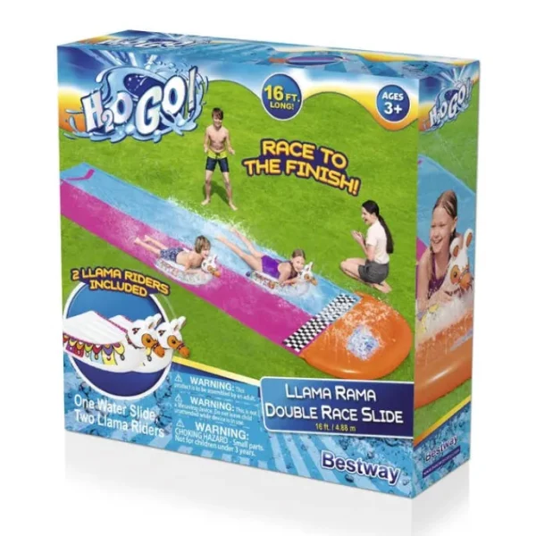 Bestway Water Slides-H2OGO! Llama Rama Double Race Water Slide 16’