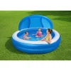 Bestway Kiddie Pools-H2OGO! 7'11" x 55" Summer Days Inflatable Round Kiddie Pool with UV Careful Sunshade