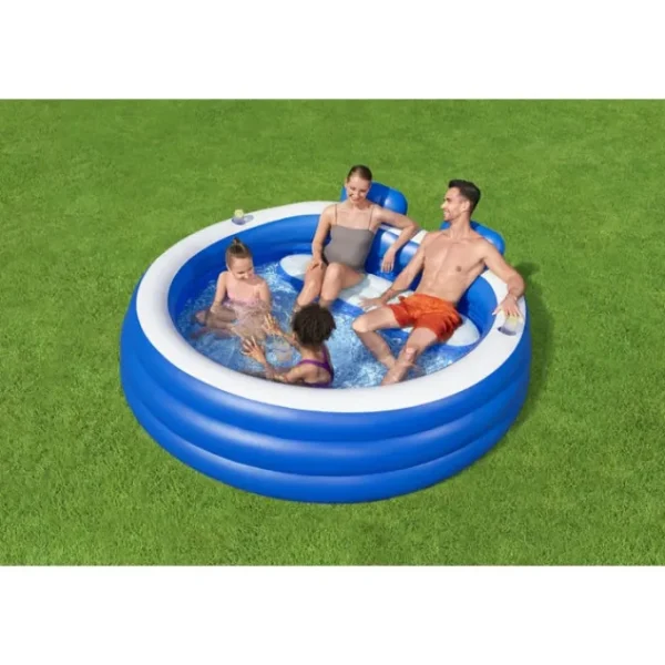 Bestway Family Pools-H2OGO! Splash Paradise 7'7" x 7'2" x 31" Inflatable Family Pool