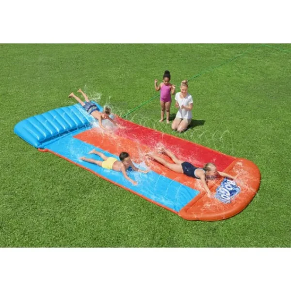 Bestway Water Slides-H2OGO! Triple Water Slide with Tsunami Splash Ramp 16'