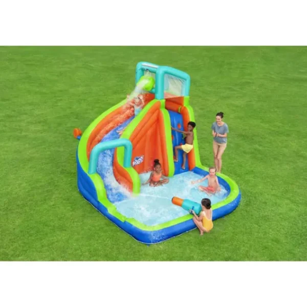 Bestway Mega Water Parks-H2OGO! Turbo Splash Water Zone Child Inflatable Water Park, 12' 10" Long