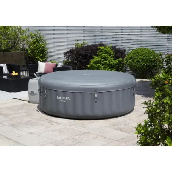 Bestway Airjet-SaluSpa Corsica Energy-Saving Smart AirJet Inflatable Hot Tub 4-6 person, Light Gray
