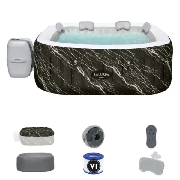 Bestway Energysense | Airjet-SaluSpa Hawaii EnergySense Smart Luxe AirJet Inflatable Hot Tub with LED Lights and App-Control 4-6 person