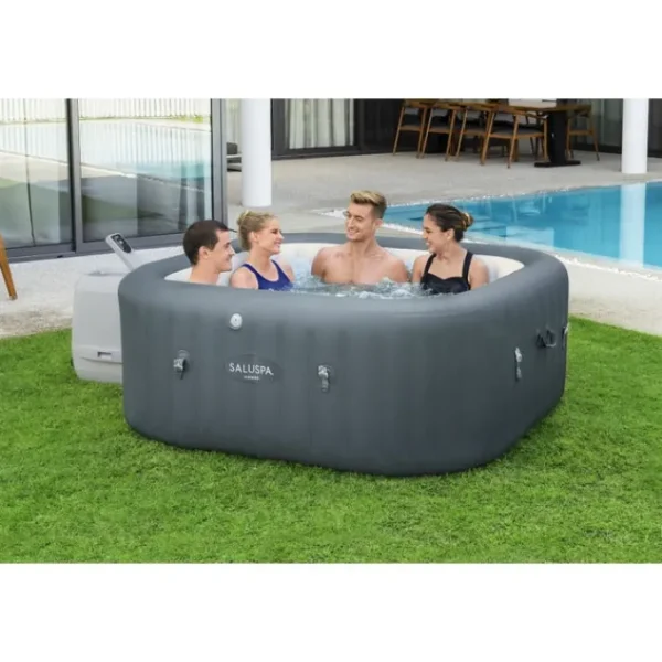 Bestway Hydrojet Pro | Hydrojet-SaluSpa Hawaii HydroJet Pro Inflatable Hot Tub with App Control 4-6 person