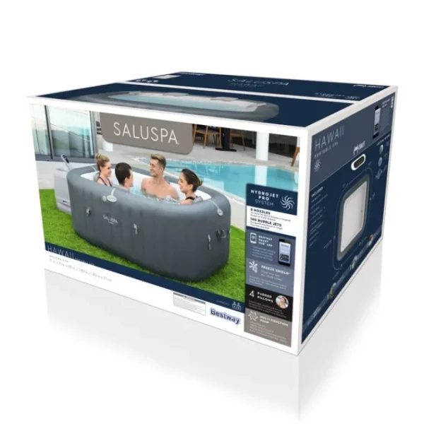 Bestway Hydrojet Pro | Hydrojet-SaluSpa Hawaii HydroJet Pro Inflatable Hot Tub with App Control 4-6 person