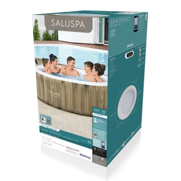 Bestway Energysense | Airjet-SaluSpa San Diego UltraFit EnergySense Smart AirJet Inflatable Hot Tub with App Control 4-6 person