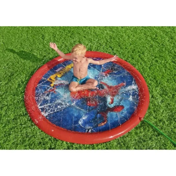 Bestway Sprinklers-Spider-Man 65" Child Lawn Sprinkler Splash Pad, Ages 2+