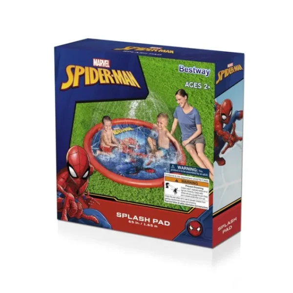 Bestway Sprinklers-Spider-Man 65" Child Lawn Sprinkler Splash Pad, Ages 2+