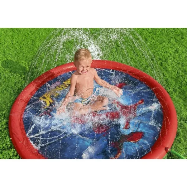 Bestway Sprinklers-Spider-Man 65" Child Lawn Sprinkler Splash Pad, Ages 2+