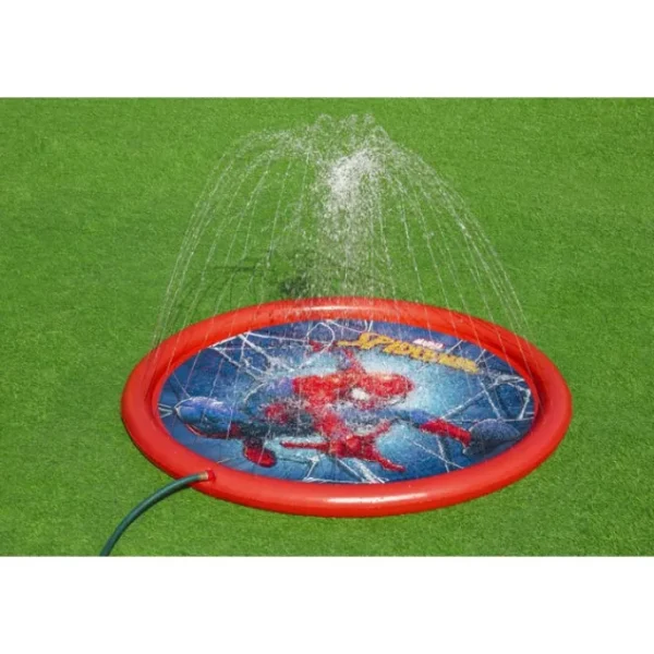 Bestway Sprinklers-Spider-Man 65" Child Lawn Sprinkler Splash Pad, Ages 2+